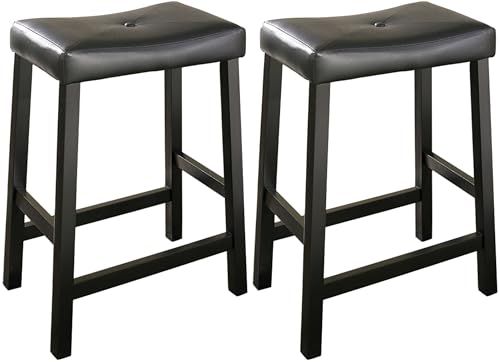 Crosley Upholstered Saddle Seat Bar Stool