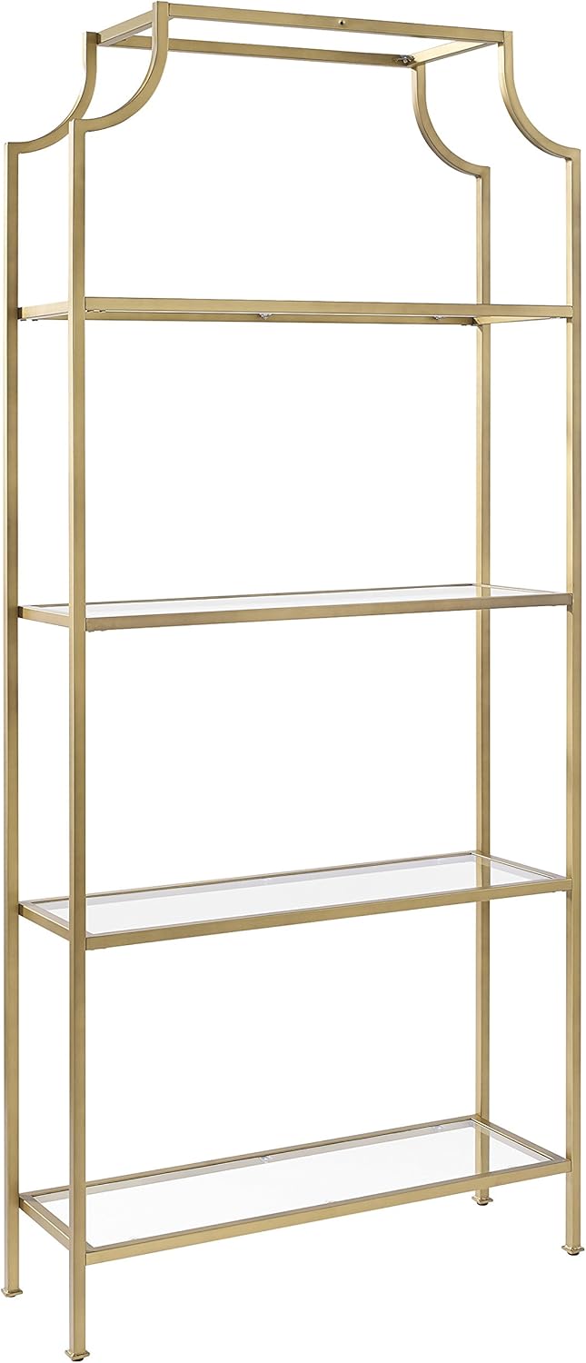 Crosley Furniture Aimee Bookshelf with Glass Shelves