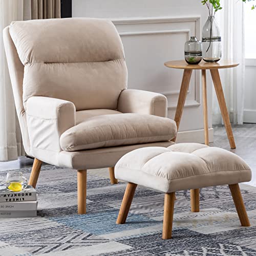 CANMOV Fabric Armchair with Ottoman