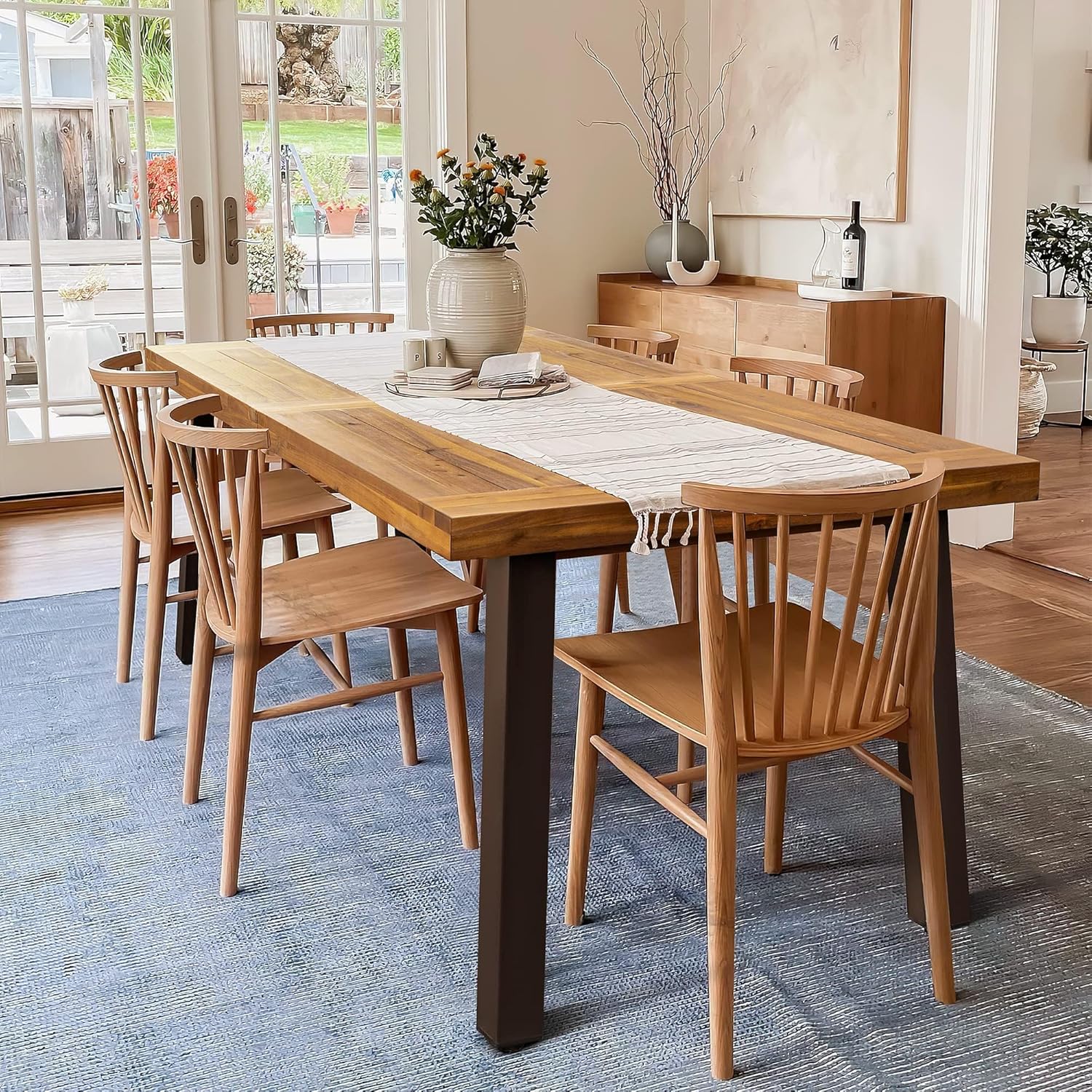 Devoko 69-inch Acacia Wood Indoor/Outdoor Dining Table