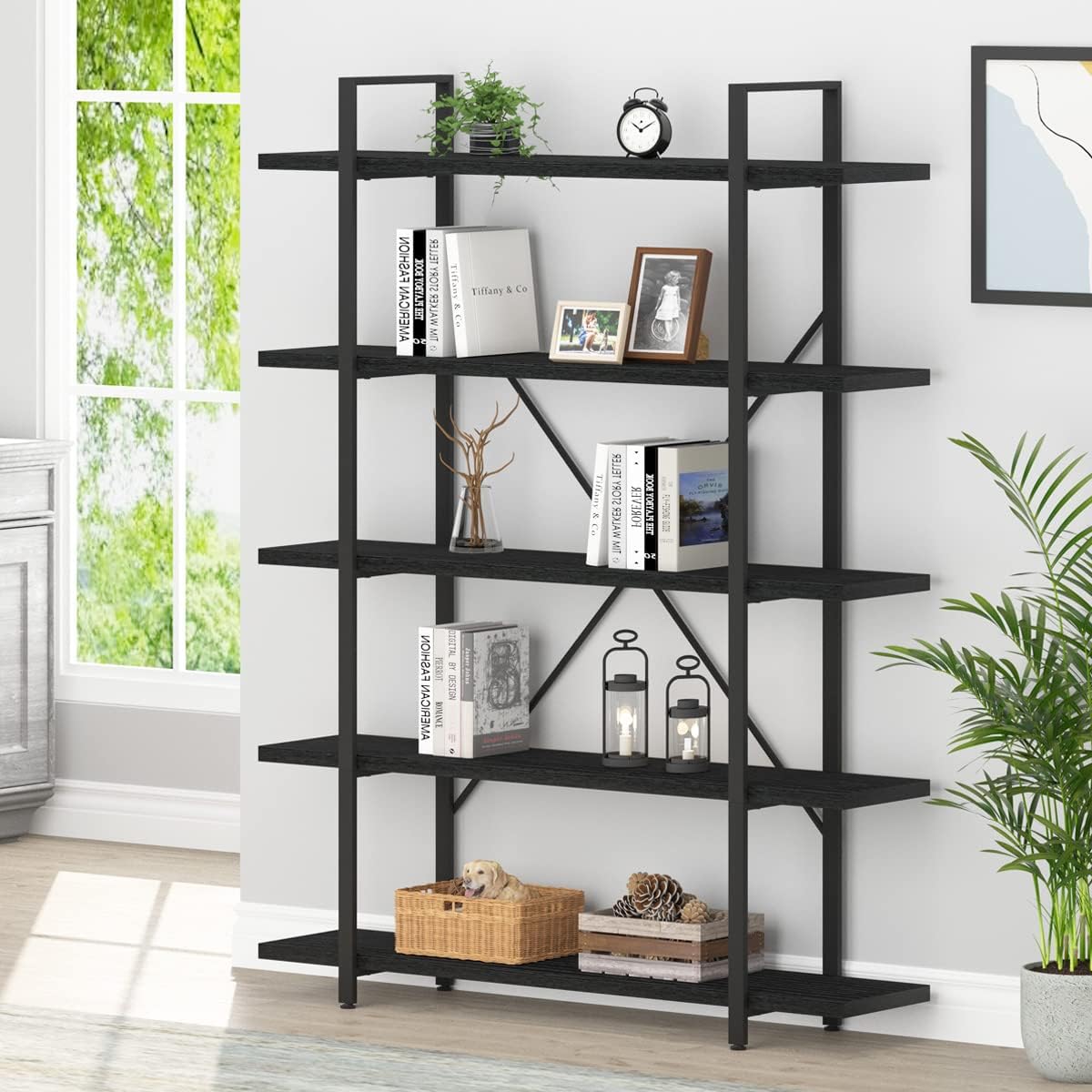 HSH 5-Tier White Bookshelf