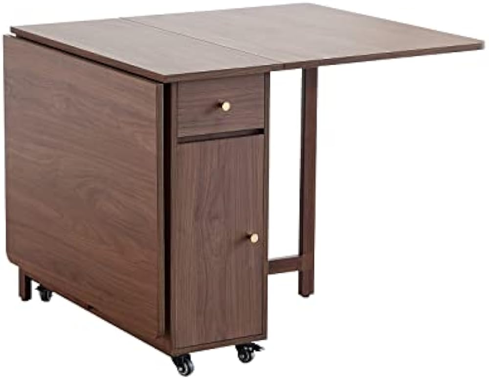 COMUHOME Drop Leaf Dining Table with Drawers