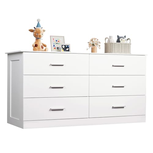 FOTOSOK Tall White Dresser Cabinet
