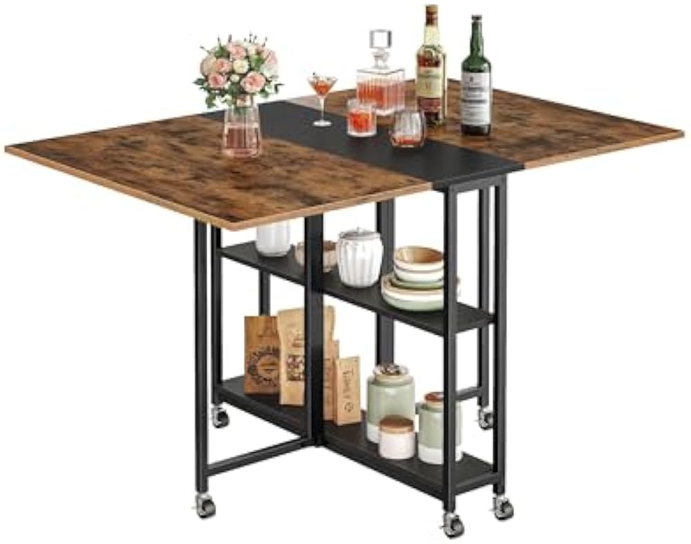 CHOEZON Folding Dining Table with Wheels