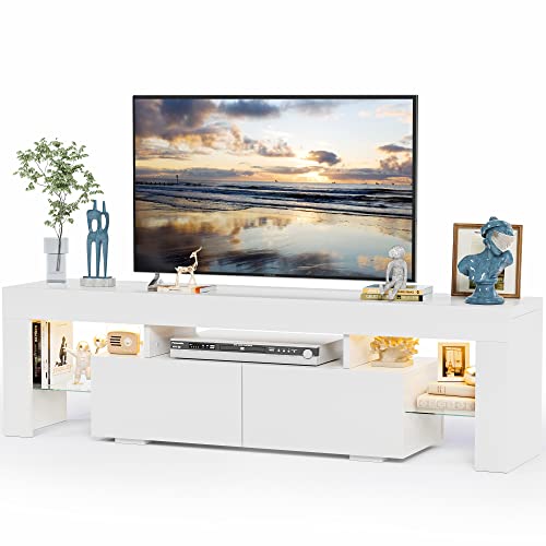 Bestier High Gloss LED TV Stand