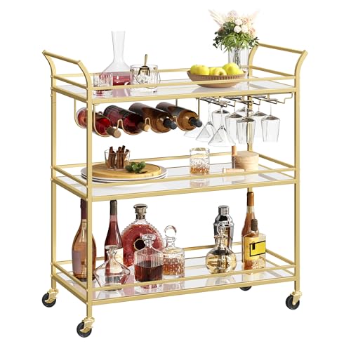 VASAGLE Bar Cart Gold