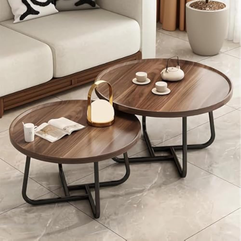 Windpost 28" Walnut Fluted Nesting Table