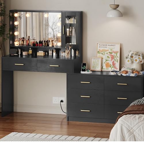 TOKSOM Black Vanity Dresser