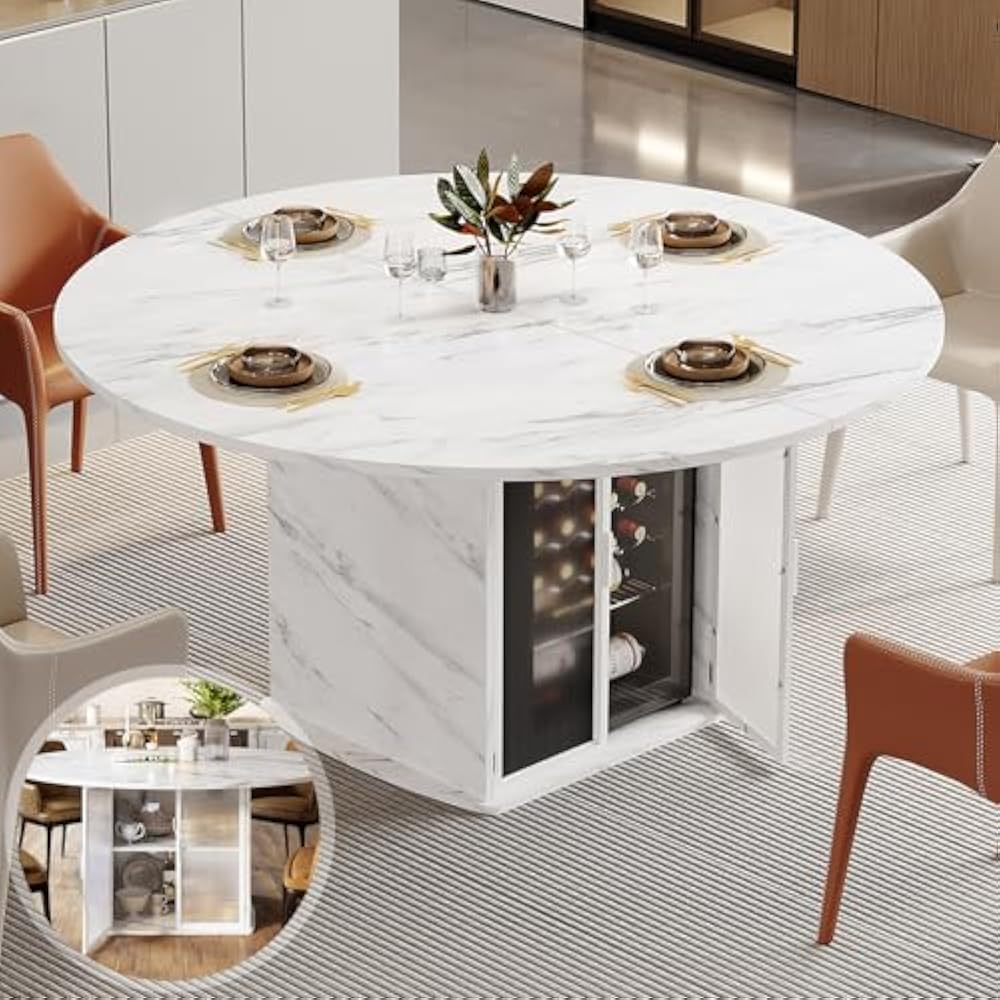 IBF 47" Round Dining Table with Storage