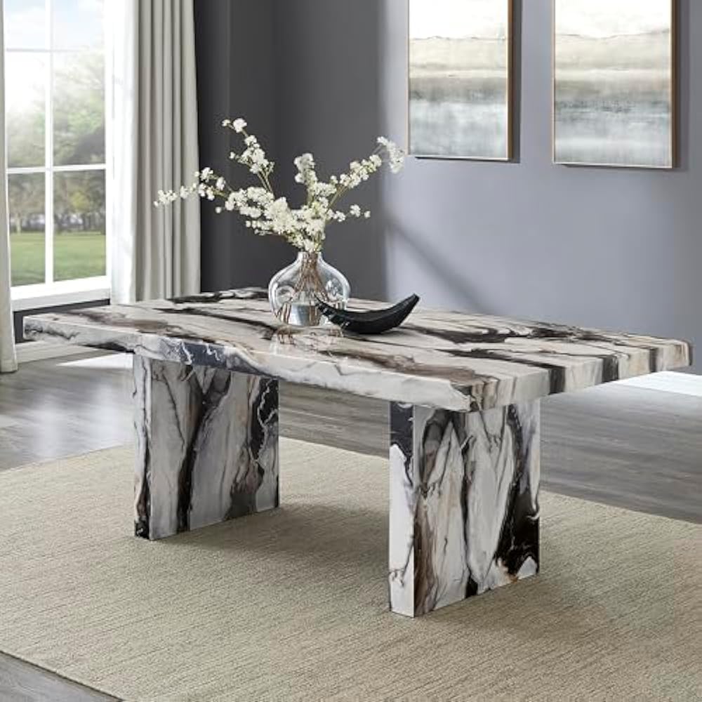 Roundhill Furniture Cavira 47" Double Pedestal