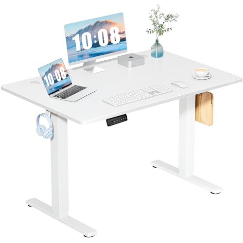 DUMOS 48-inch White Electric Standing Desk